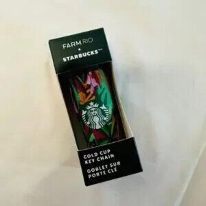 NIB FARM Rio x Starbucks Banana Leaves Cold Cup Tumbler Key Chain